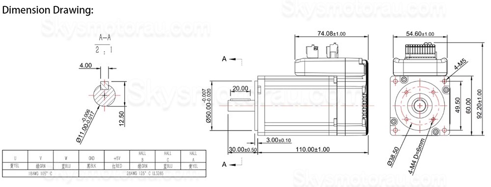 Nema 23 60mm 36V 200W Integrated Easy Servo Motor JMC iHSV60-30-20-36 0.65N.m 3 Phase 3000RPM